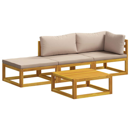 vidaXL Sofa Set 4 pcs Natural Solid Acacia Wood