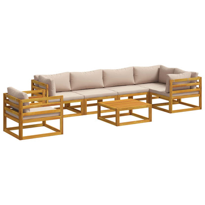 vidaXL Sofa Set 7 pcs Natural Solid Acacia Wood