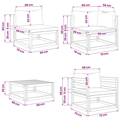 vidaXL Sofa Set 7 pcs Natural Solid Acacia Wood