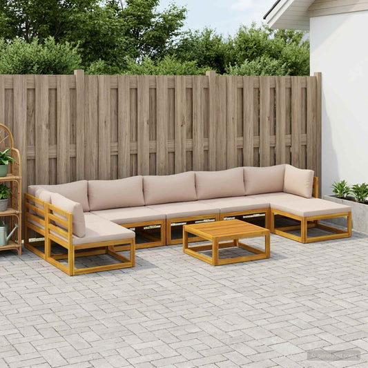 vidaXL Sofa Set 8 pcs Natural Solid Acacia Wood