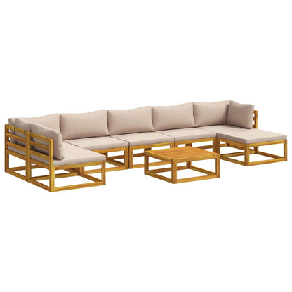 vidaXL Sofa Set 8 pcs Natural Solid Acacia Wood