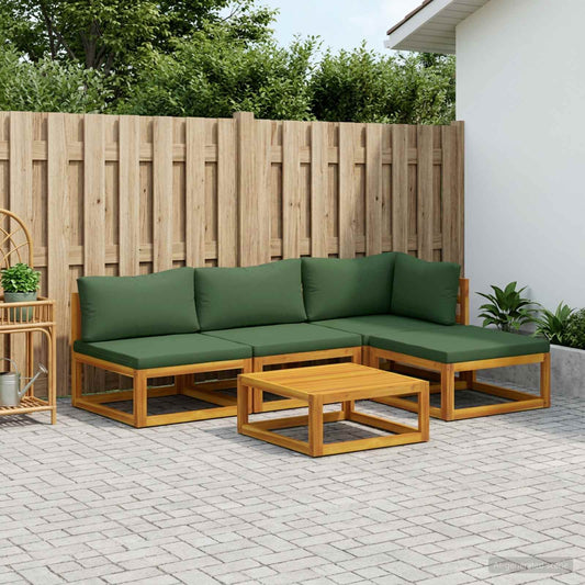 vidaXL Sofa Set 5 pcs Natural Solid Acacia Wood