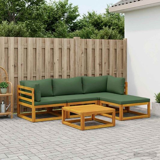 vidaXL Sofa Set 5 pcs Natural Solid Acacia Wood
