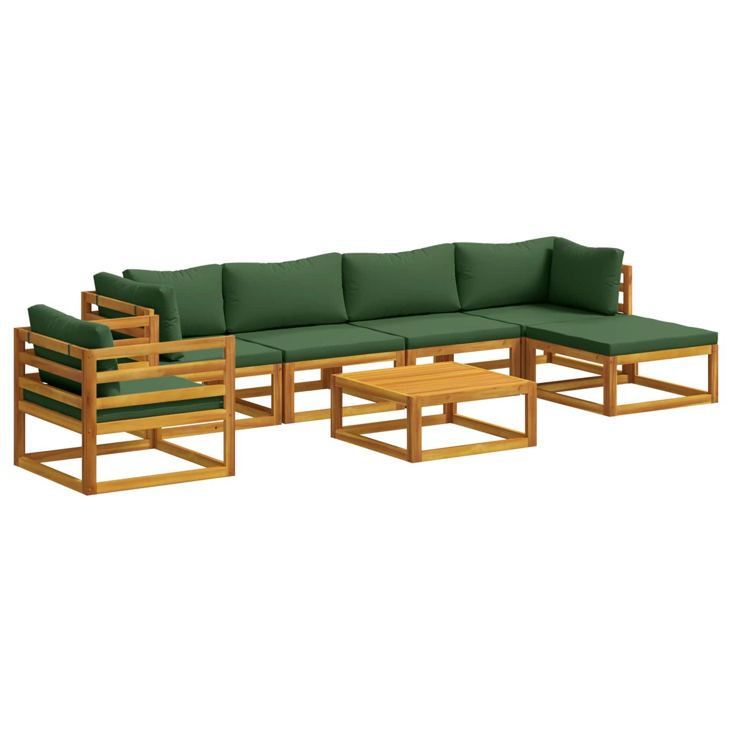 vidaXL Sofa Set 7 pcs Natural Solid Acacia Wood
