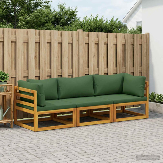 vidaXL Sofa Set 3 pcs Natural Solid Acacia Wood