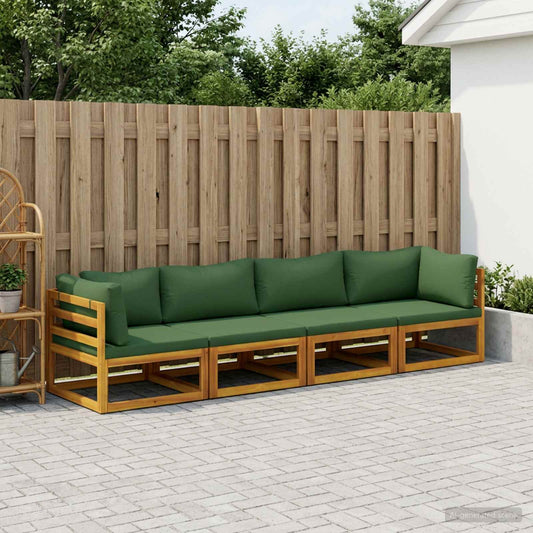 vidaXL Sofa Set 4 pcs Natural Solid Acacia Wood
