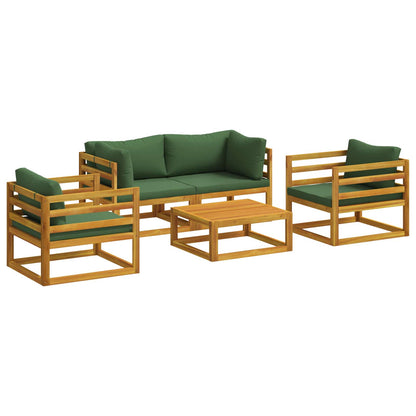 vidaXL 5 Piece Garden Lounge Set Modular Natural Solid Acacia Wood