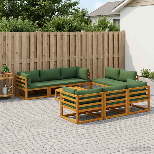 vidaXL 9 Piece Garden Lounge Set Modular Natural Solid Acacia Wood