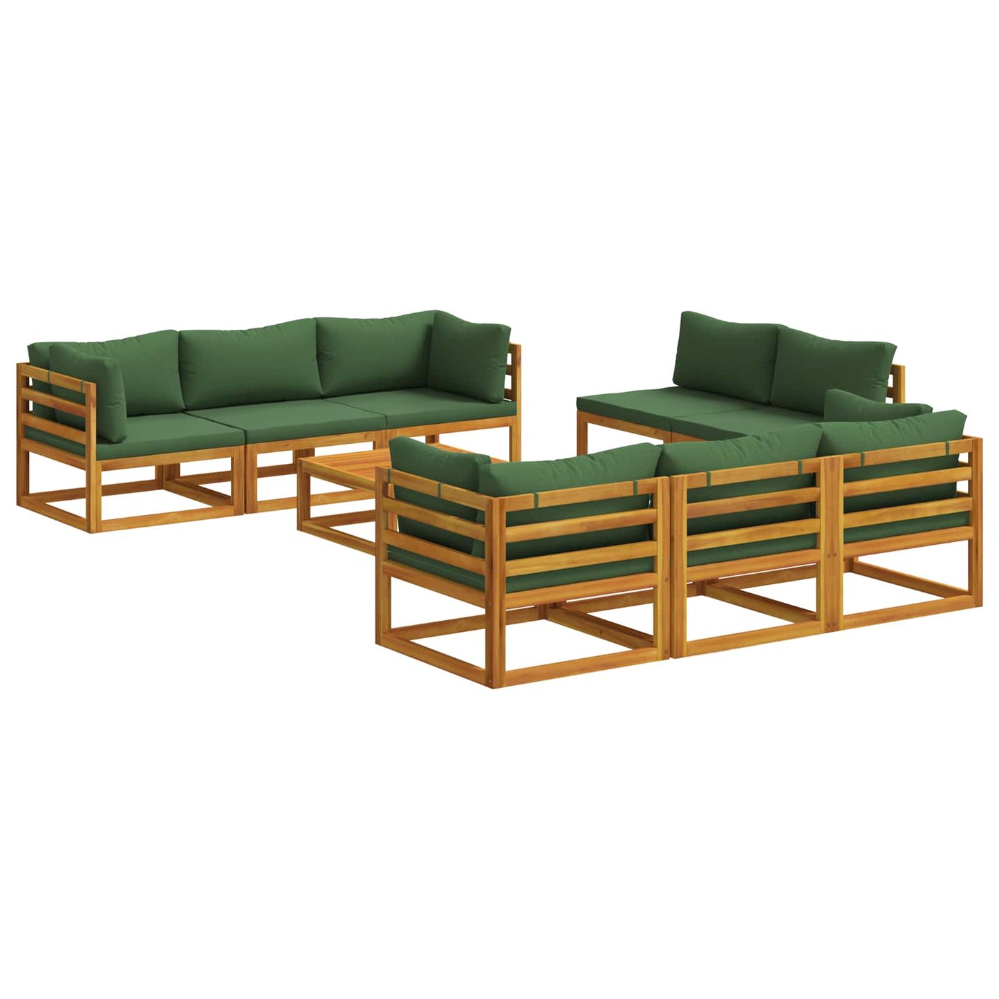 vidaXL 9 Piece Garden Lounge Set Modular Natural Solid Acacia Wood