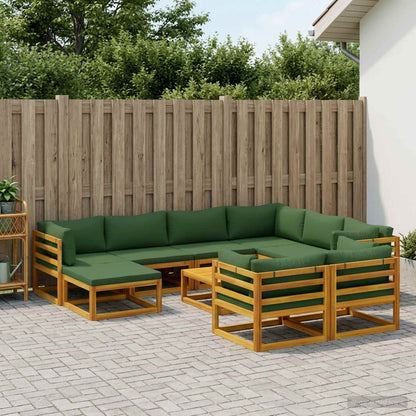 vidaXL Sofa Set 10 pcs Natural Solid Acacia Wood
