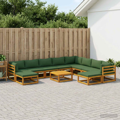 vidaXL Sofa Set 11 pcs Natural Solid Acacia Wood