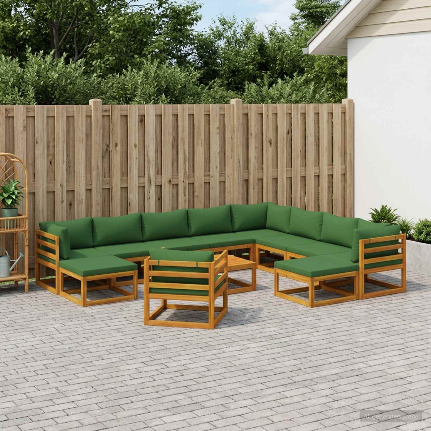 vidaXL Sofa Set 12 pcs Natural Solid Acacia Wood