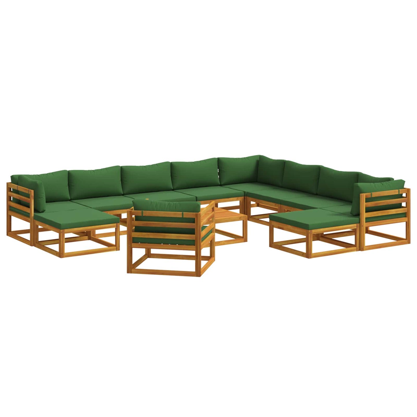 vidaXL Sofa Set 12 pcs Natural Solid Acacia Wood