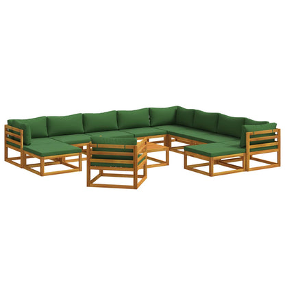 vidaXL Sofa Set 12 pcs Natural Solid Acacia Wood