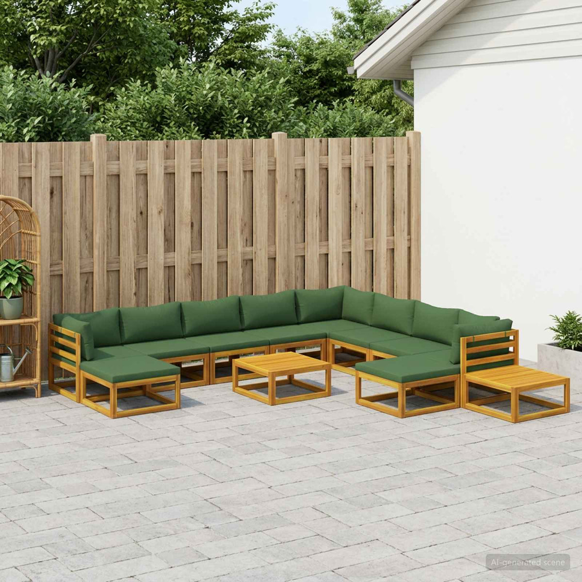 vidaXL Sofa Set 12 pcs Natural Solid Acacia Wood