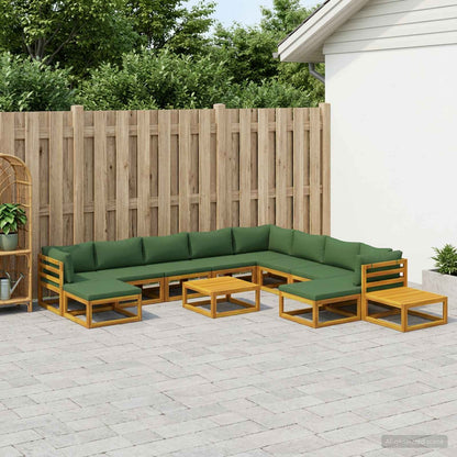 vidaXL Sofa Set 12 pcs Natural Solid Acacia Wood