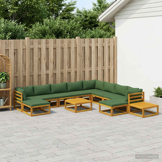 vidaXL Sofa Set 12 pcs Natural Solid Acacia Wood