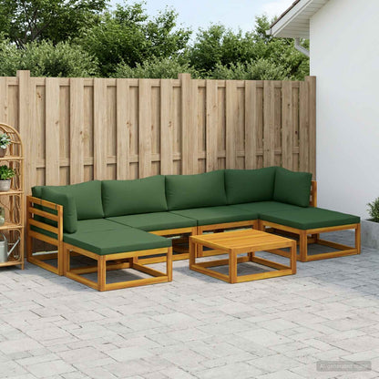 vidaXL Sofa Set 7 pcs Natural Solid Acacia Wood
