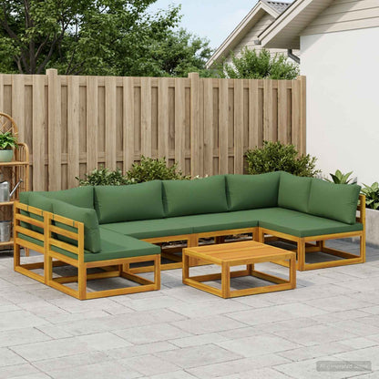 vidaXL Sofa Set 7 pcs Natural Solid Acacia Wood