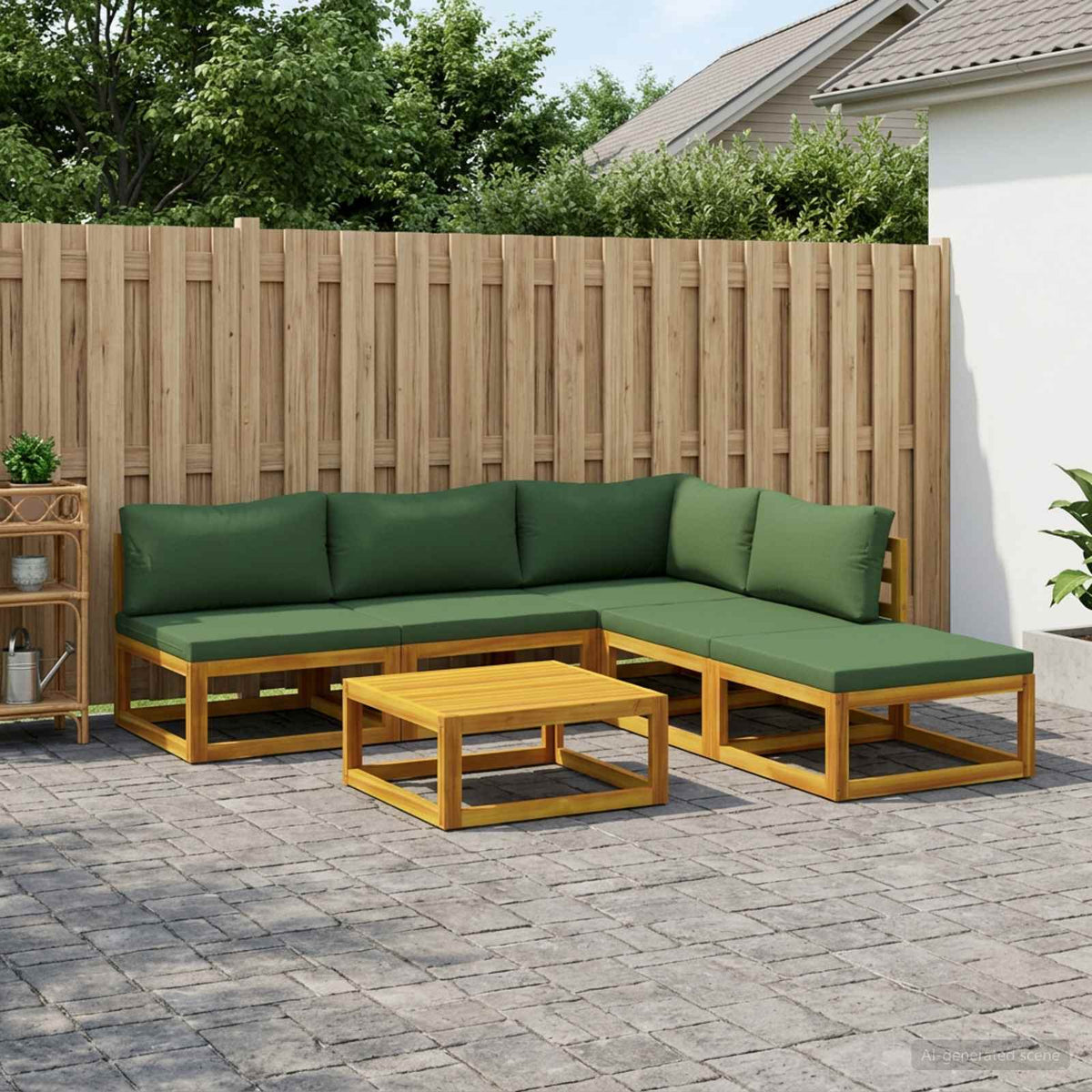 vidaXL Sofa Set 6 pcs Natural Solid Acacia Wood