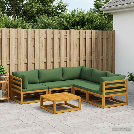 vidaXL Sofa Set 6 pcs Natural Solid Acacia Wood