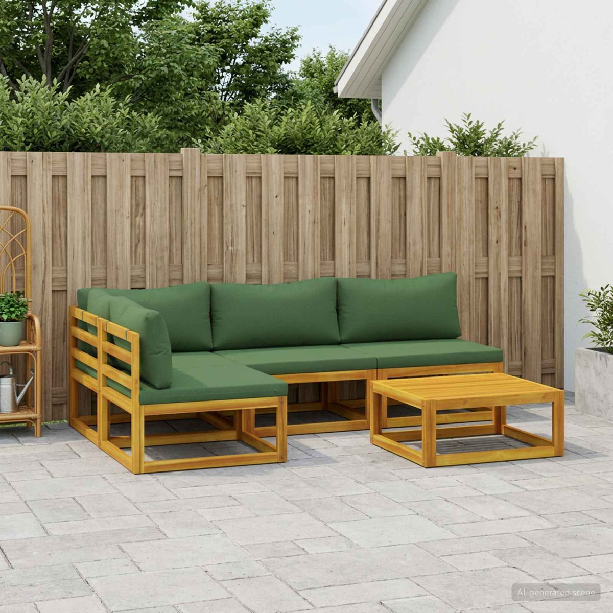 vidaXL Sofa Set 5 pcs Natural Solid Acacia Wood