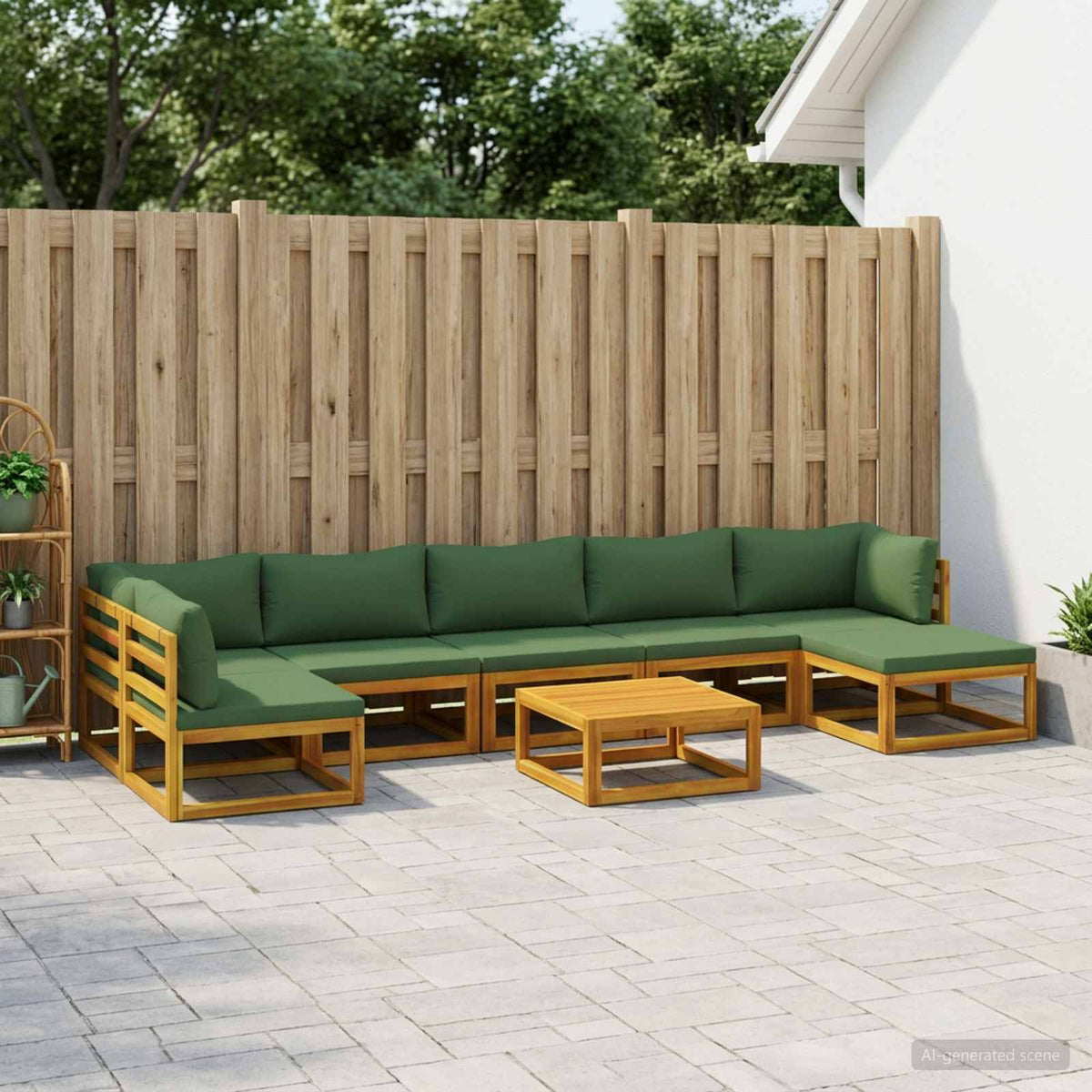 vidaXL Sofa Set 8 pcs Natural Solid Acacia Wood
