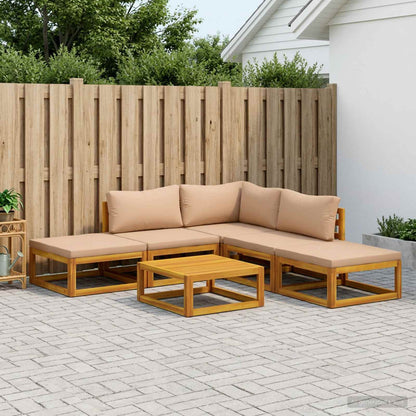 vidaXL Sofa Set 6 pcs Natural Solid Acacia Wood