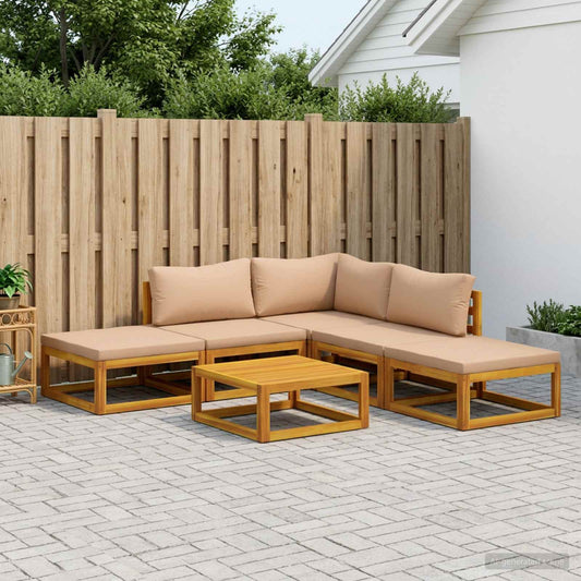vidaXL Sofa Set 6 pcs Natural Solid Acacia Wood