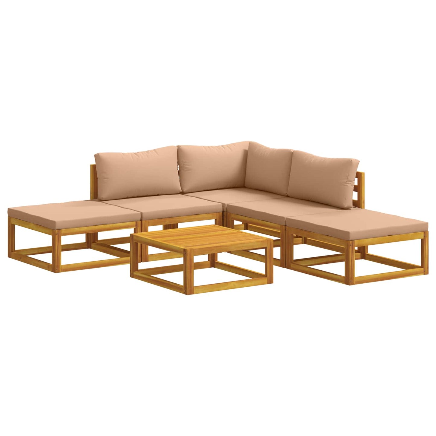 vidaXL Sofa Set 6 pcs Natural Solid Acacia Wood