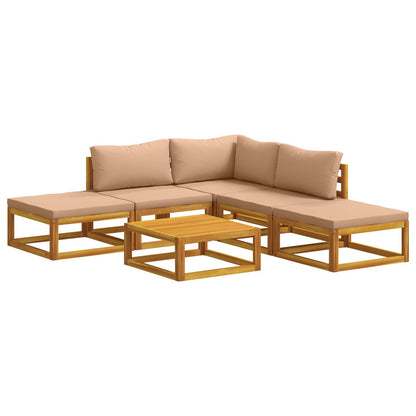 vidaXL Sofa Set 6 pcs Natural Solid Acacia Wood