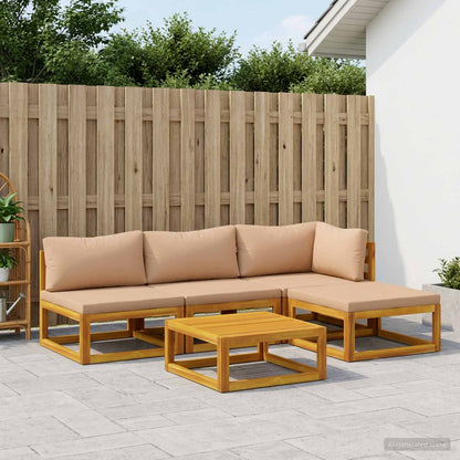 vidaXL Sofa Set 5 pcs Natural Solid Acacia Wood
