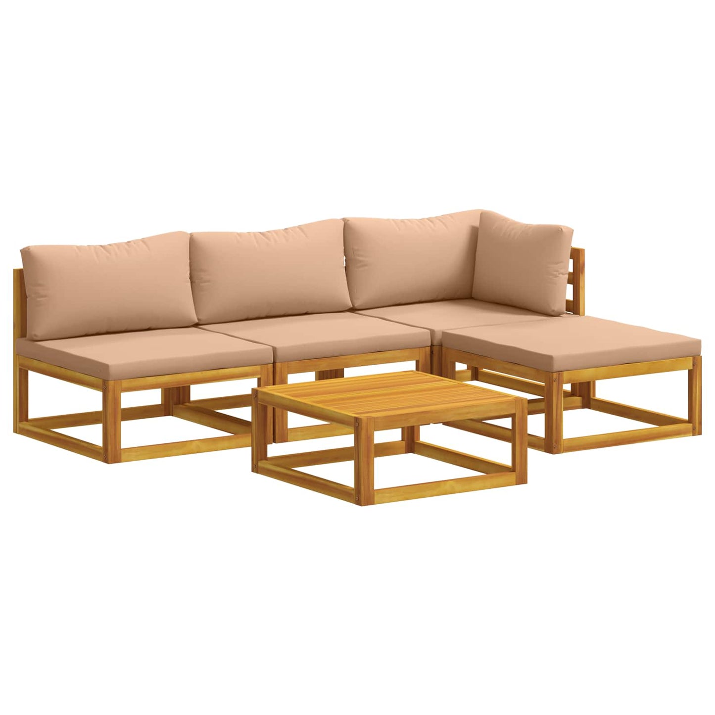 vidaXL Sofa Set 5 pcs Natural Solid Acacia Wood