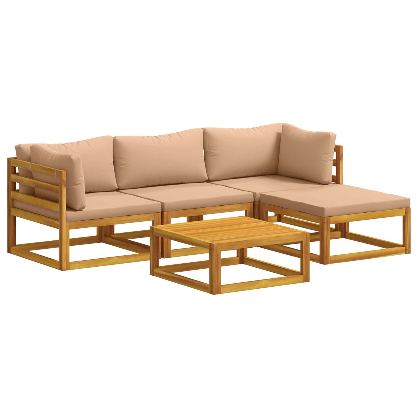 vidaXL Sofa Set 5 pcs Natural Solid Acacia Wood