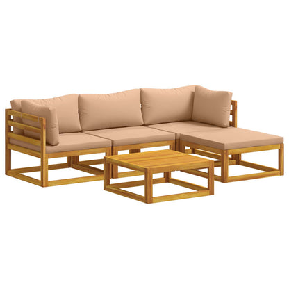 vidaXL Sofa Set 5 pcs Natural Solid Acacia Wood