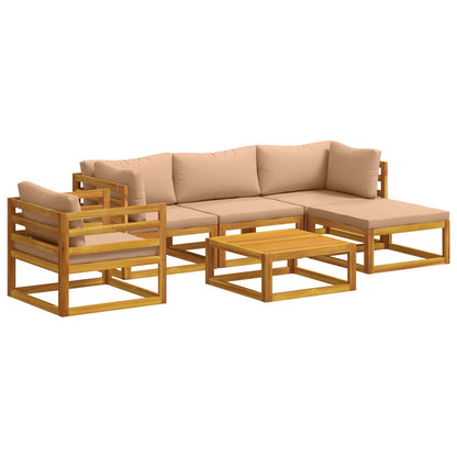vidaXL Sofa Set 6 pcs Natural Solid Acacia Wood