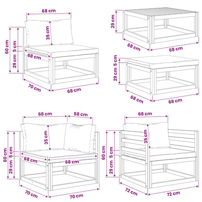 vidaXL Sofa Set 6 pcs Natural Solid Acacia Wood