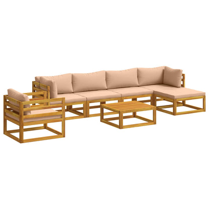 vidaXL Sofa Set 7 pcs Natural Solid Acacia Wood
