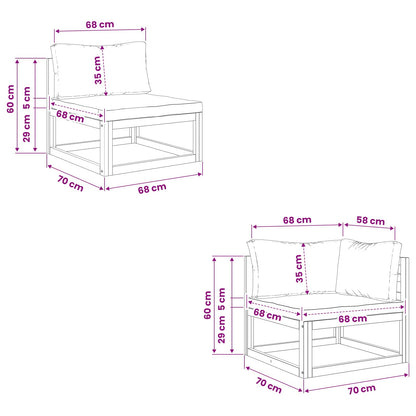 vidaXL Sofa Set 3 pcs Natural Solid Acacia Wood