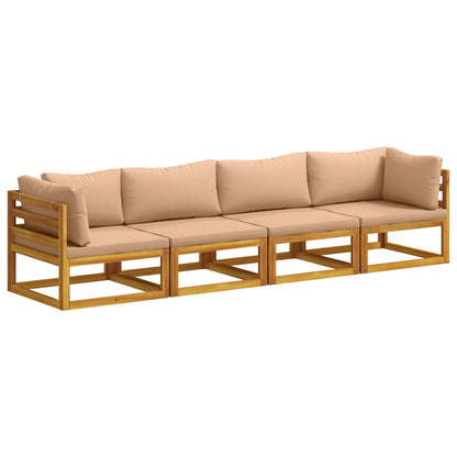 vidaXL Sofa Set 4 pcs Natural Solid Acacia Wood