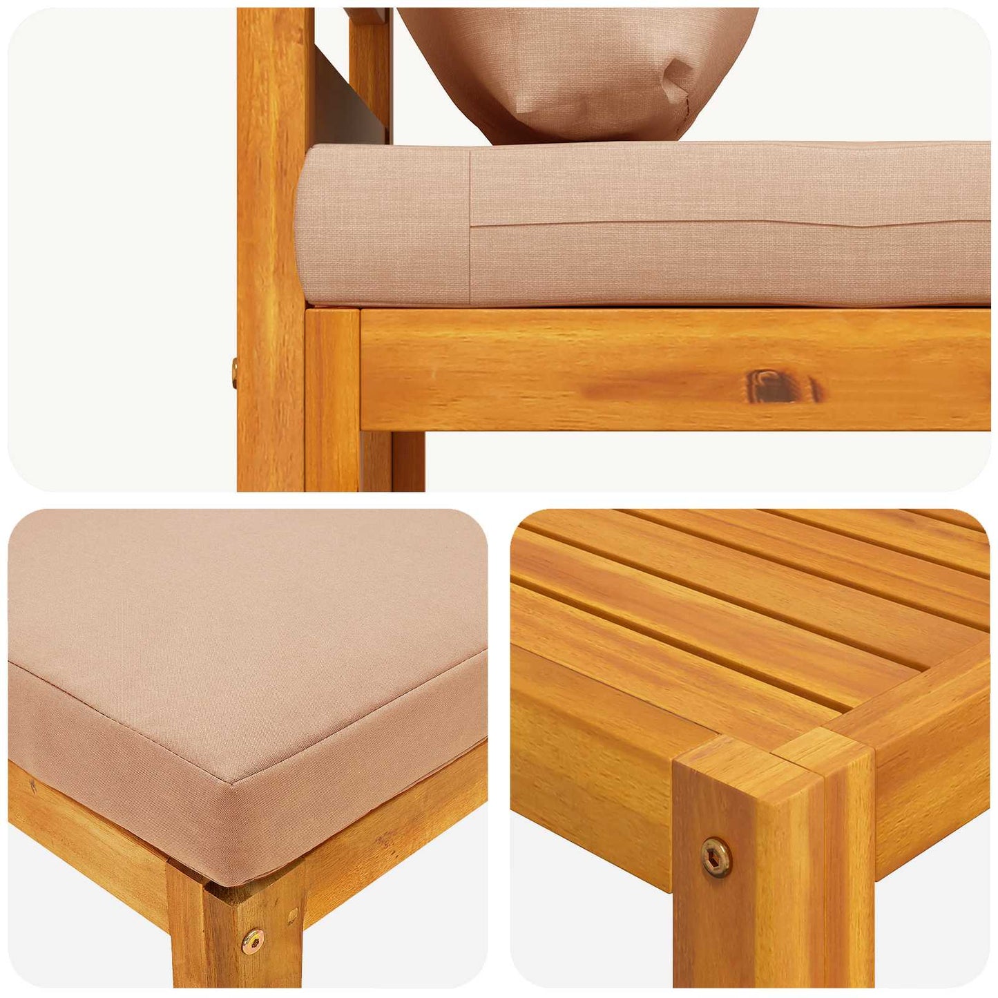 vidaXL Sofa Set 6 pcs Natural Solid Acacia Wood