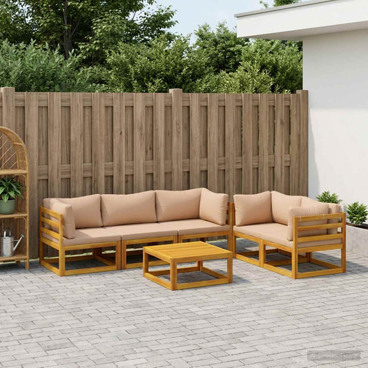 vidaXL Sofa Set 6 pcs Natural Solid Acacia Wood