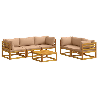 vidaXL Sofa Set 6 pcs Natural Solid Acacia Wood