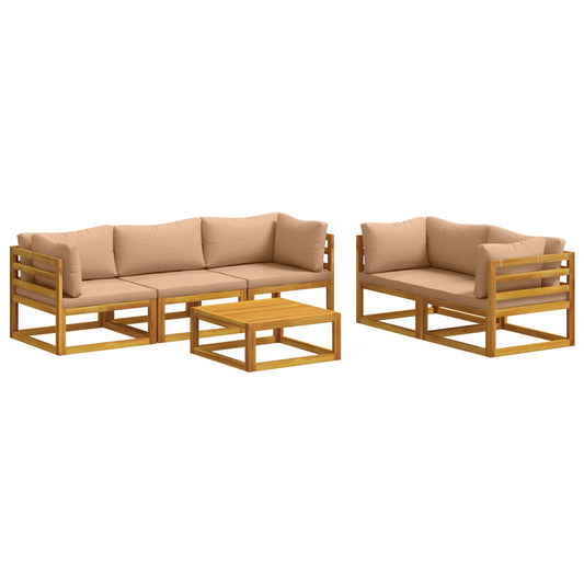 vidaXL Sofa Set 6 pcs Natural Solid Acacia Wood