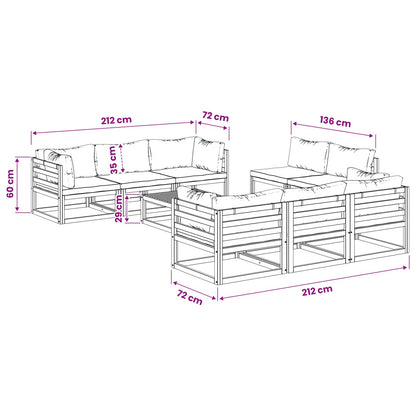 vidaXL 9 Piece Garden Lounge Set Modular Natural Solid Acacia Wood