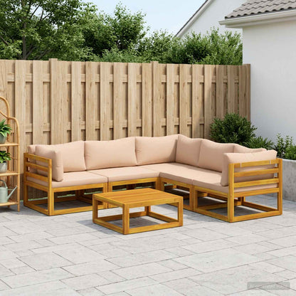 vidaXL Sofa Set 6 pcs Natural Solid Acacia Wood