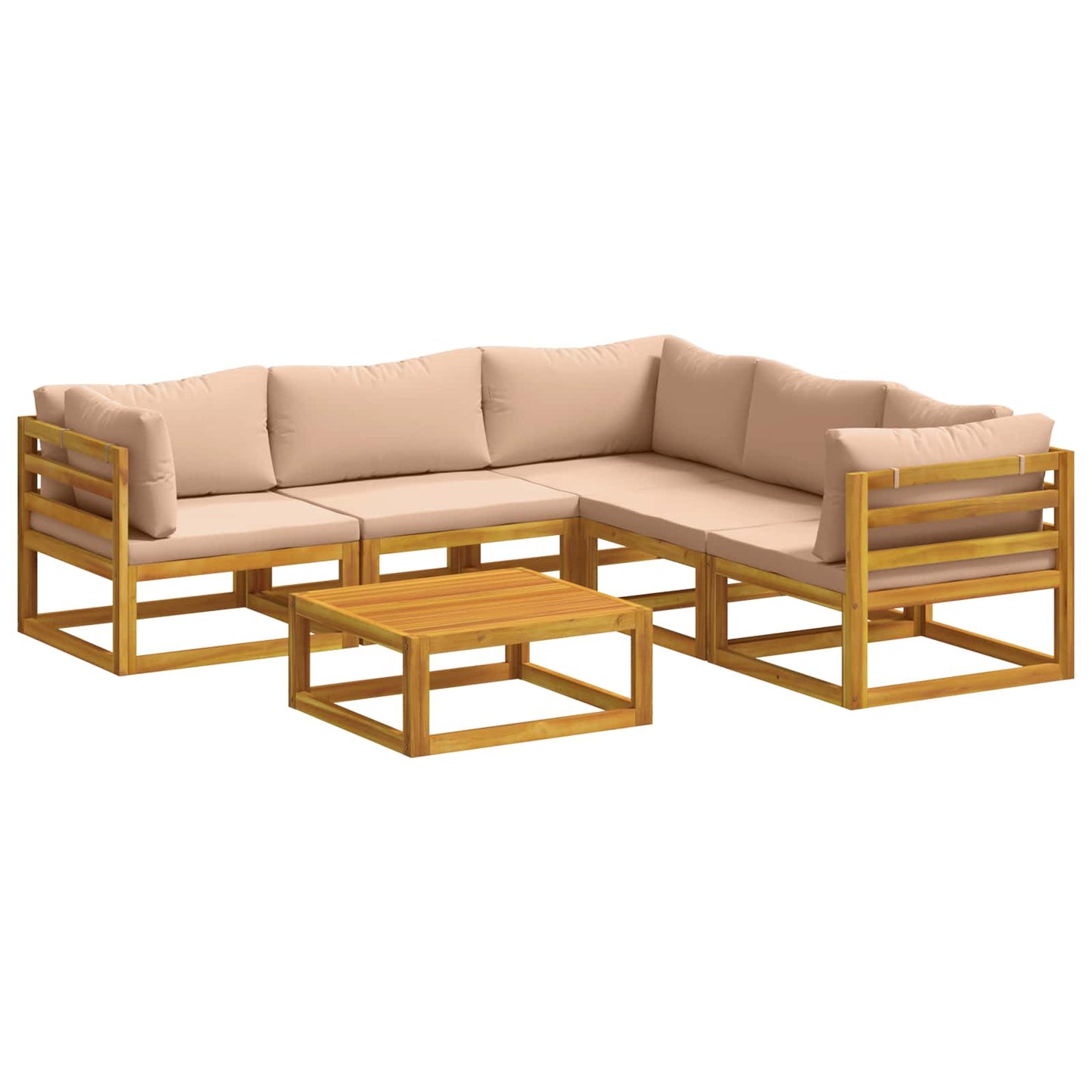 vidaXL Sofa Set 6 pcs Natural Solid Acacia Wood