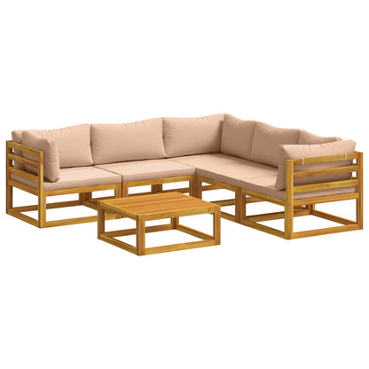 vidaXL Sofa Set 6 pcs Natural Solid Acacia Wood