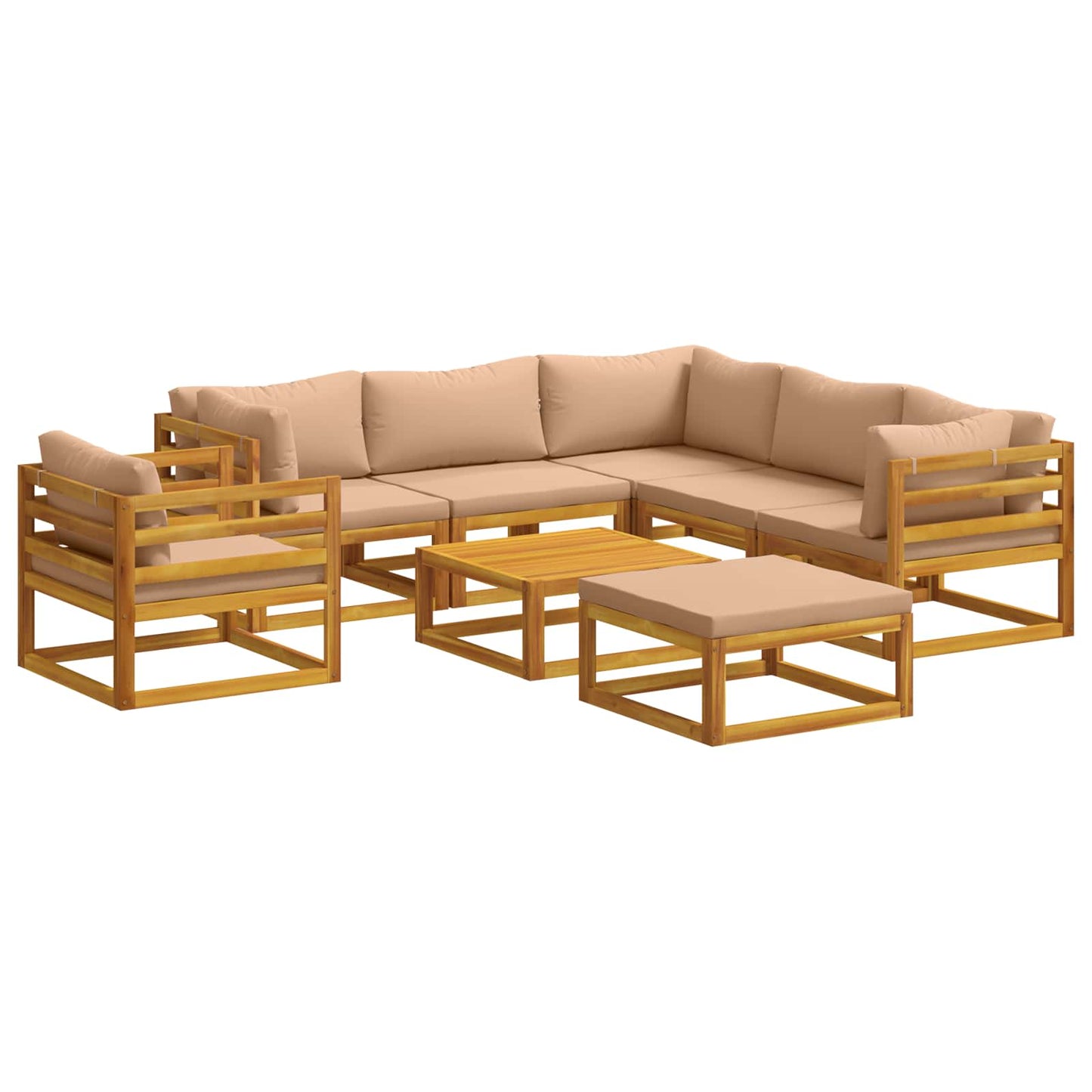 vidaXL Sofa Set 8 pcs Natural Solid Acacia Wood