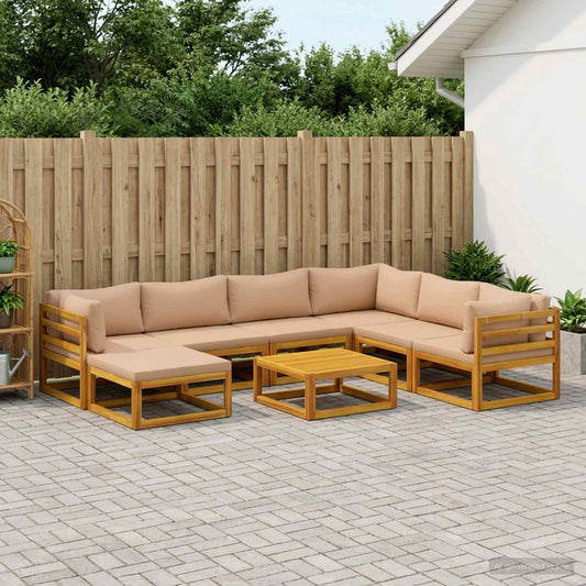 vidaXL Sofa Set 8 pcs Natural Solid Acacia Wood